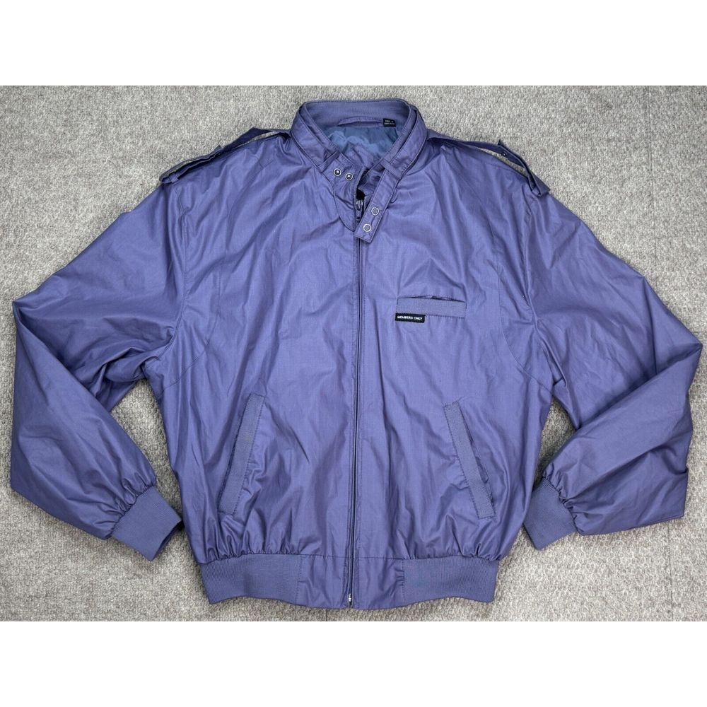 Members Only Vintage Men's Purple Full Zip Long Sleeve Jacket Size 42